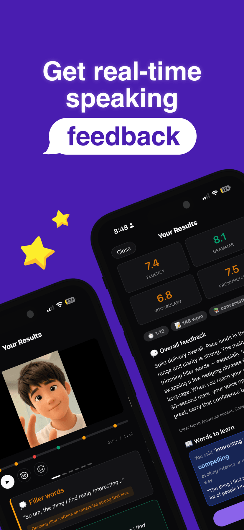 Get real-time speaking feedback